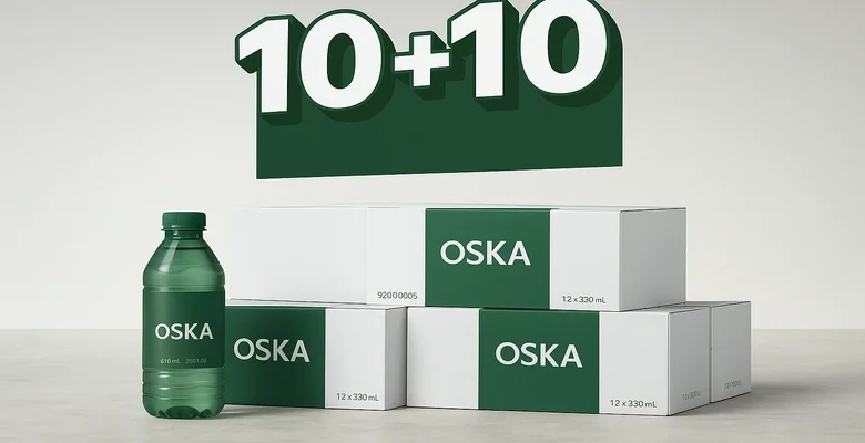 اشتري 10 كراتين من مياه أوسكا واحصل على 10 مجانًا