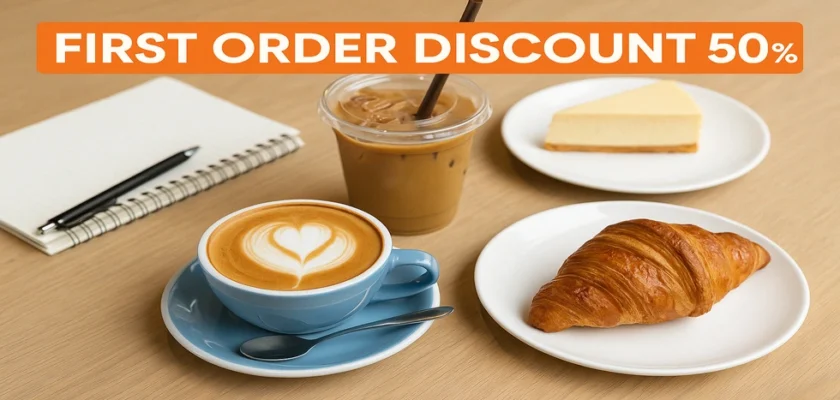 نص السعر على أول طلب لك من كيان كافيه من على التطبيق!