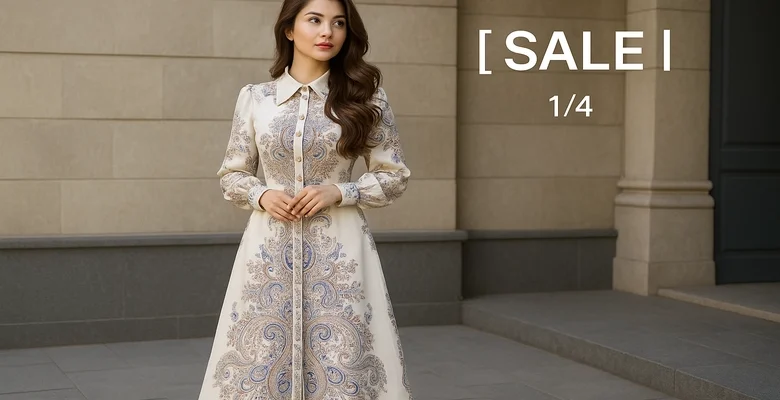 خصم 55% على فستان نسائي قطني أنيق من Trendbutik