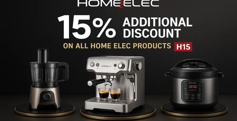 خصم إضافي 15% على جميع أجهزة هوم الك من قصر الأواني