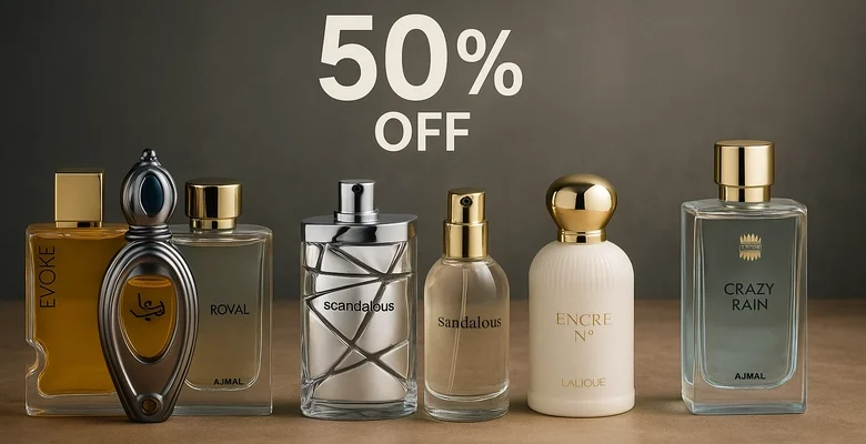 خصومات حتى 50% على مختارات مميزة من أجمل للعطور