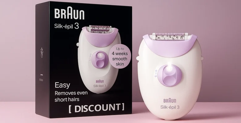 خصم 20% على ماكينة إزالة الشعر براون Silk-épil 3 الآن بـ132 ريال فقط