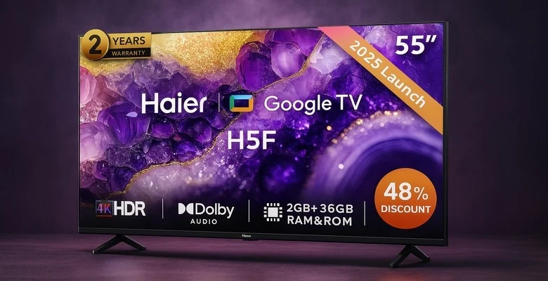 خصم 48% على تلفزيون Haier H5F