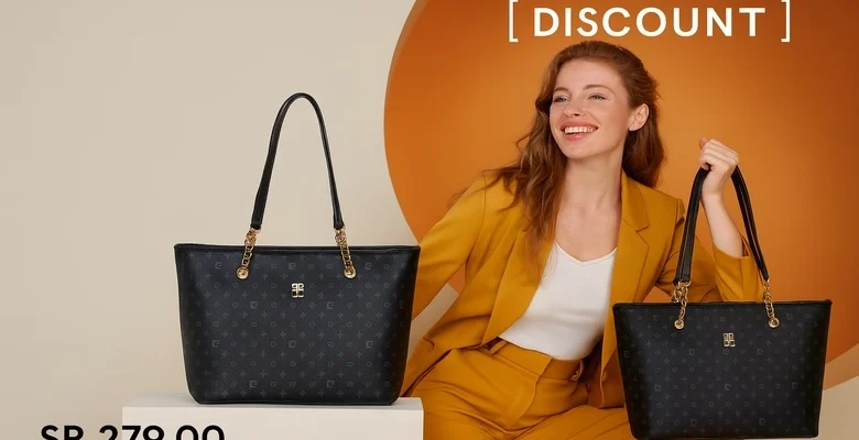 خصم مذهل على حقيبة Pierre Cardin النسائية باللون الأسود