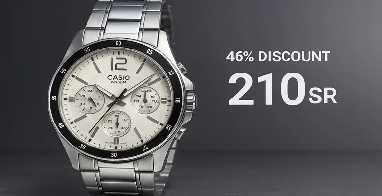 عرض تخفيض 46% على ساعة كاسيو الفولاذية للرجال