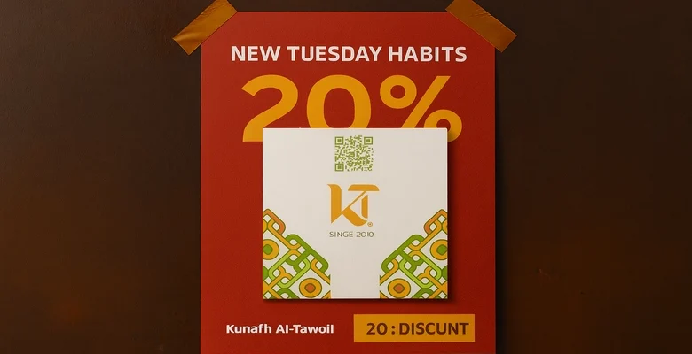 عرض كنافة الطويل بخصم 20% ليوم الثلاثاء فقط