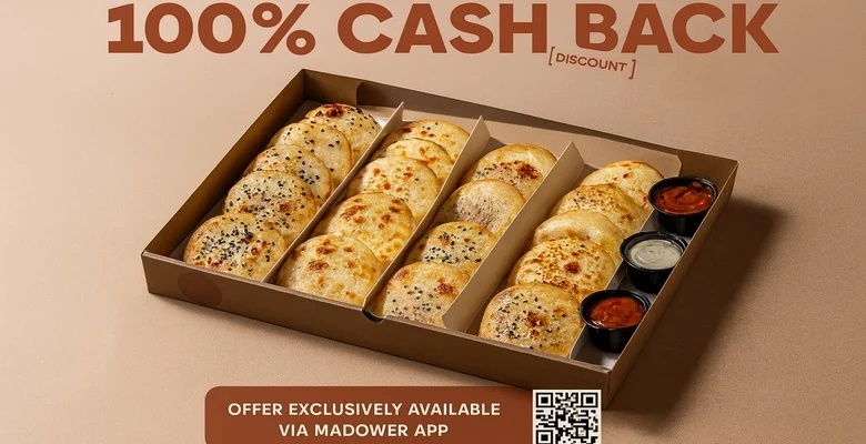 عرض مطاعم مدوّر استرجع 100% كاش باك حتى 50 ريال
